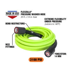 Legacy Mfg - Flexzilla 1/4inX25' Pressure Washer Hose With M22 Fittings -Imperial Black Shop 1909520 1 41573.1660243977