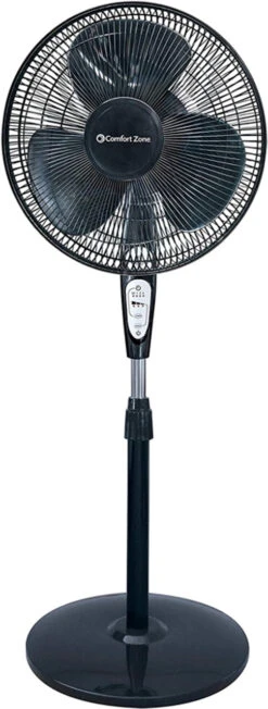 Comfort Zone Quiet 3-Speed 18in Oscillating Pedestal Fan