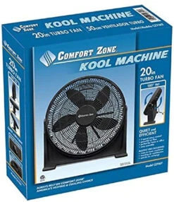 Comfort Zone 20" 3-Speed High Velocity Fan W/Adjustable Tilt & Sturdy Base