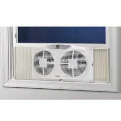 Lasko - Electrically Reversible Twin Window Fan With Remote Control - White -Imperial Black Shop 2773640 3 02631.1675195502