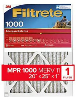 Filtrete 9803-4 Air Filter, 20 In L, 25 In W, 11 MERV, 1000 MPR