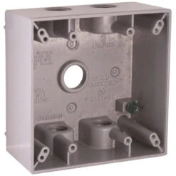 Hubbell Electrical Outlet Box 2 Gang, 31 Cu-In, 4-1/2 In L X 4-9/16 In W X 2 In D