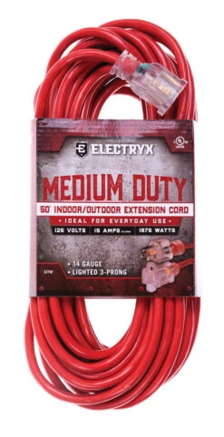 Electryx Med Duty Indoor-Outdoor Extension Cord - 50 Ft