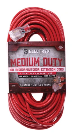 Electryx Med Duty Indoor-Outdoor Extension Cord - 100ft