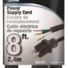 Powerzone 8 Ft Power Supply Cord - Black