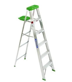 Werner 6' Single Sided Step Ladder With Pail Shelf